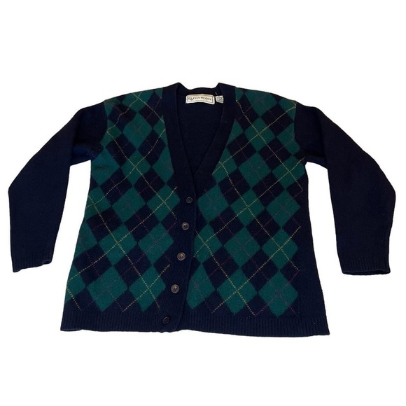 Vintage Evan picone argyle cardigan - Picture 1 of 6